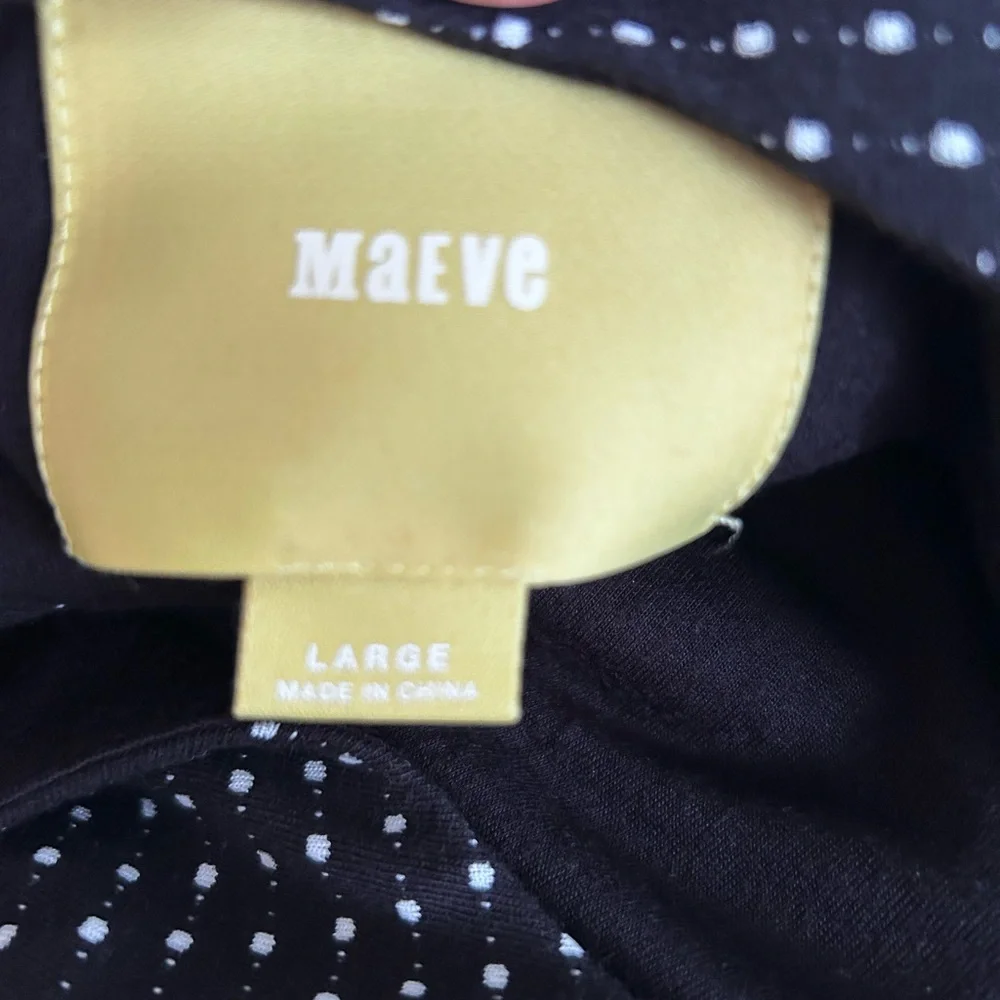 Maeve Black Tunic with White Micro Polka Dots | L - Picture 2 of 6